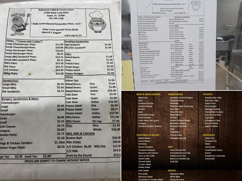 Robertson BBQ & Country Store Menu