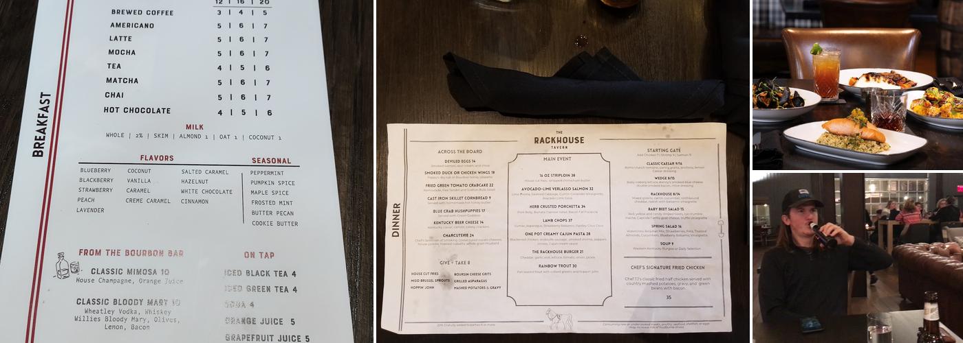 The Rackhouse Tavern Menu