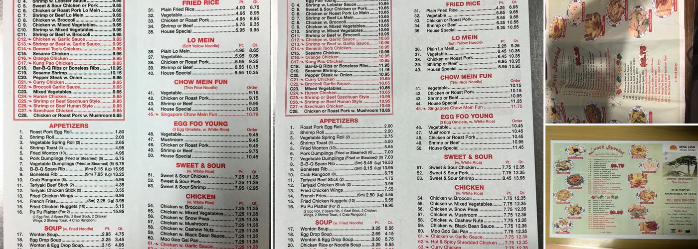 SENG LING Chinese Kitchen Menu