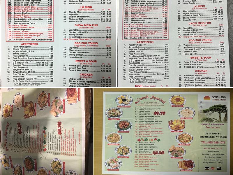 SENG LING Chinese Kitchen Menu