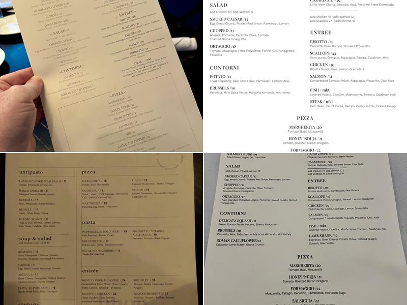 Edera Italian Eatery Menu