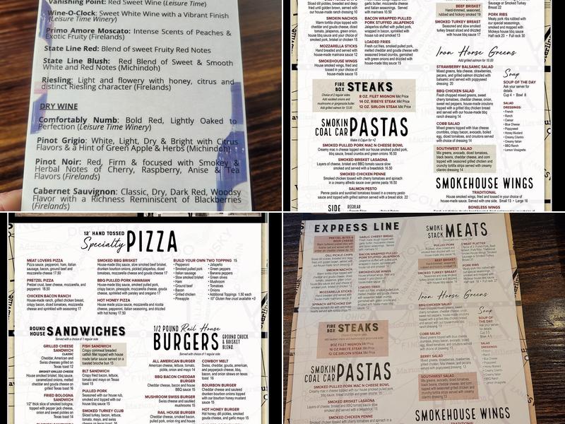 Iron Horse Brews Menu