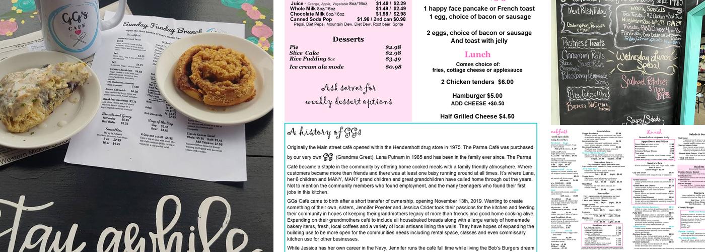 GG’s Cafe Menu