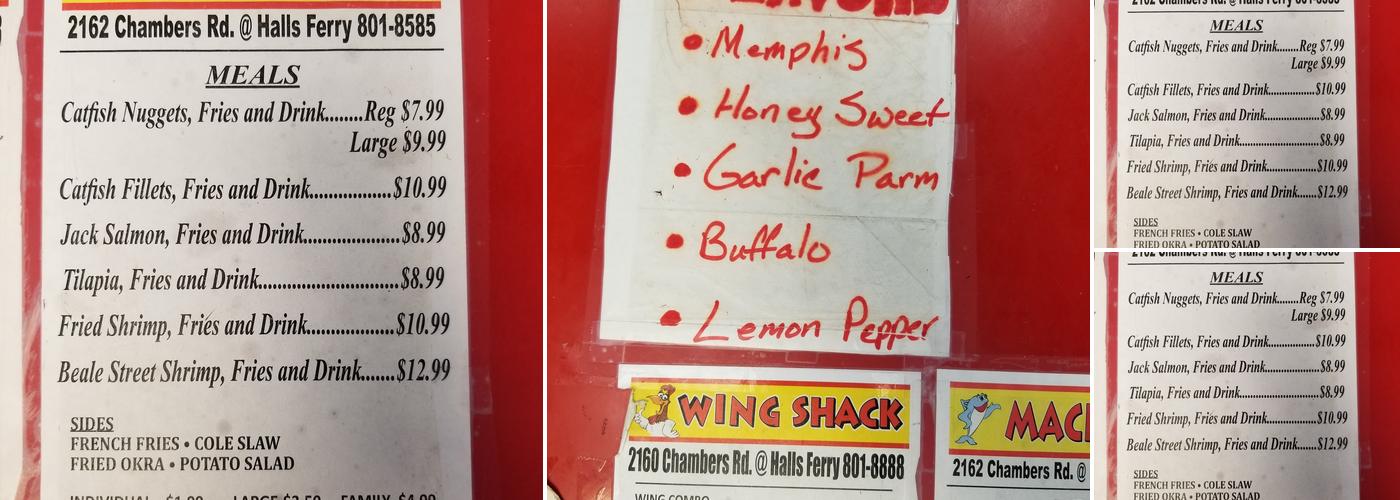 Wing Shack Menu
