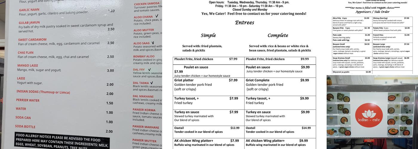 Indian-Cafe Menu