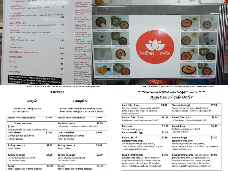 Indian-Cafe Menu