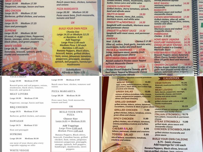 Caffe de Olla Italian Restaurant Menu