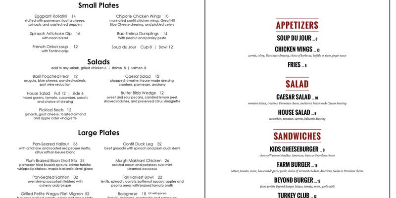 Davidson's Menu