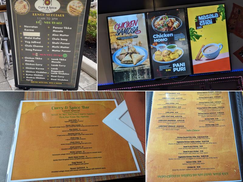 Curry & Spice Bar Menu