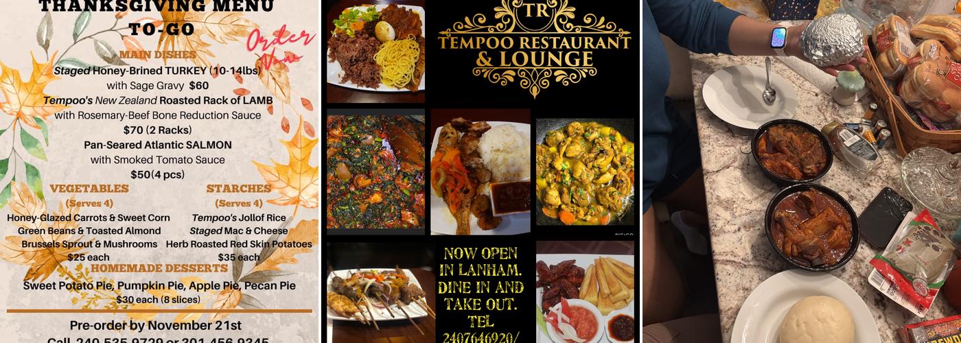 Tempoo Restaurant and Lounge Menu