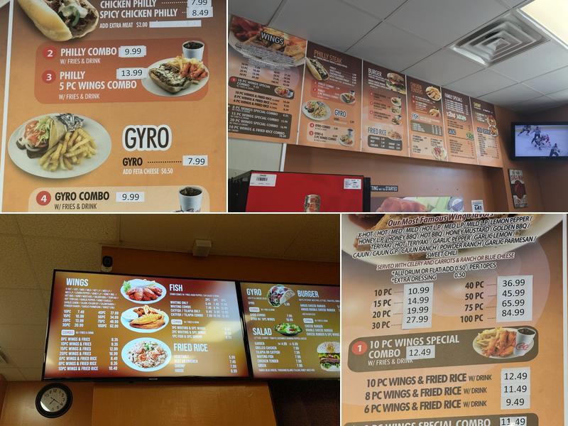 Wing master Menu