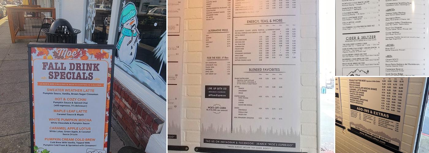 Moe's on Olympic Menu