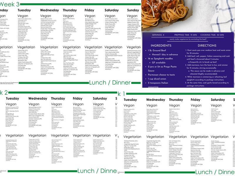 UWSP Upper Dining Hall Menu