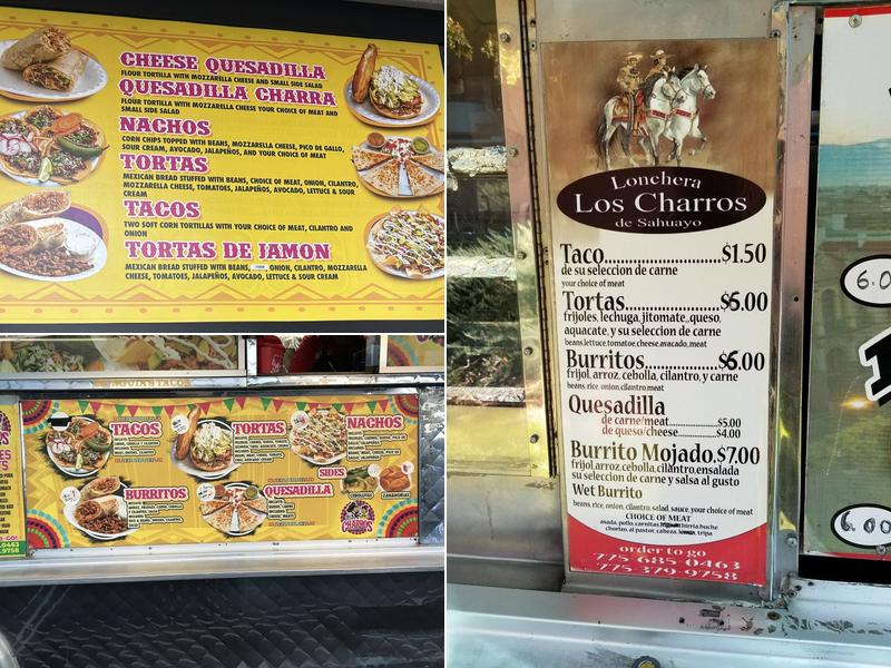 Tacos Los Charros Menu