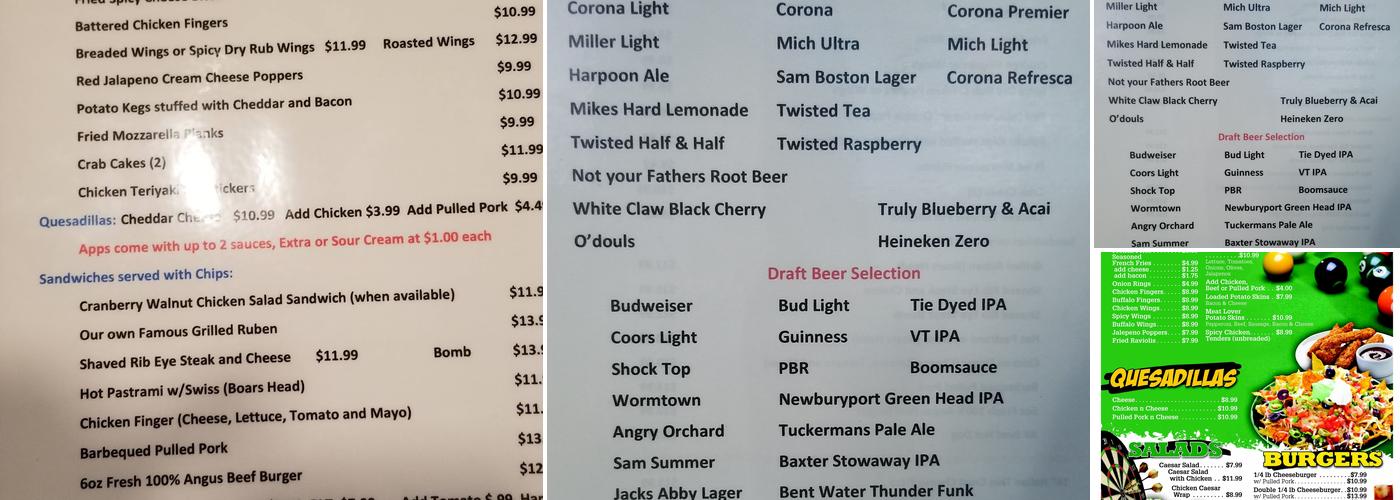 Grumpy's Bar & Grill Menu