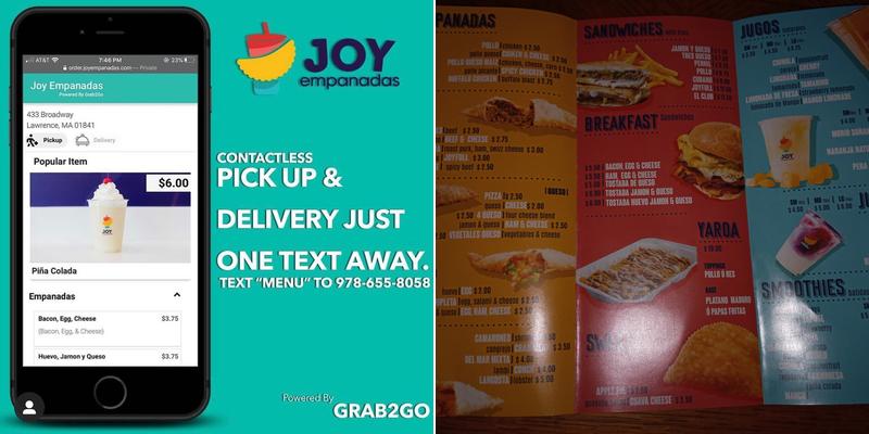 Joy Empanadas Menu
