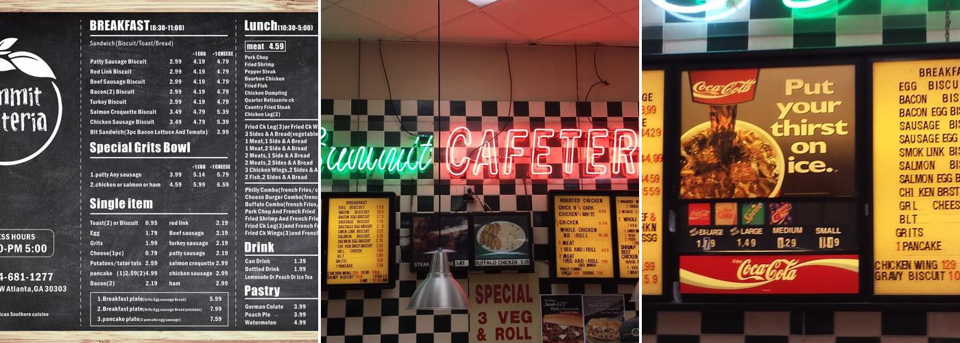 Summit Cafeteria Menu