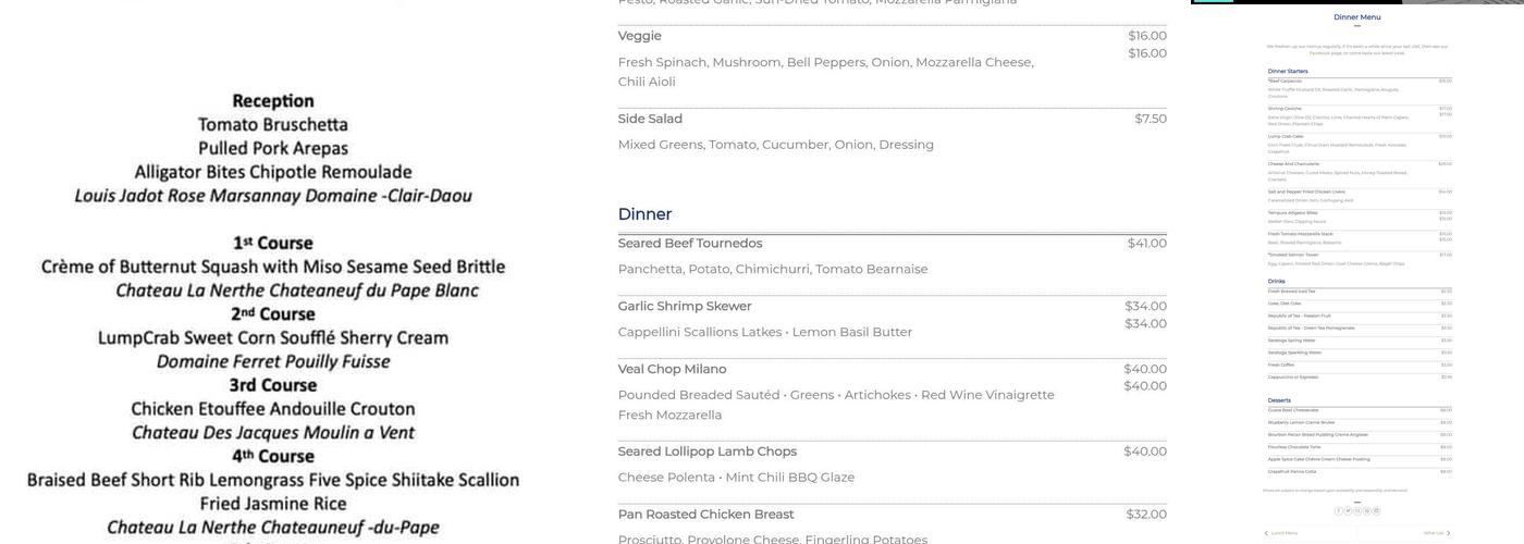 River Twist Menu