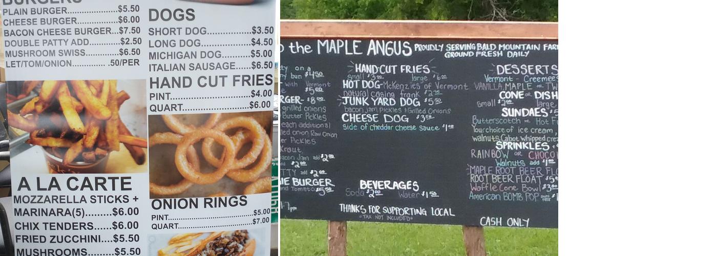 Maple Angus Menu