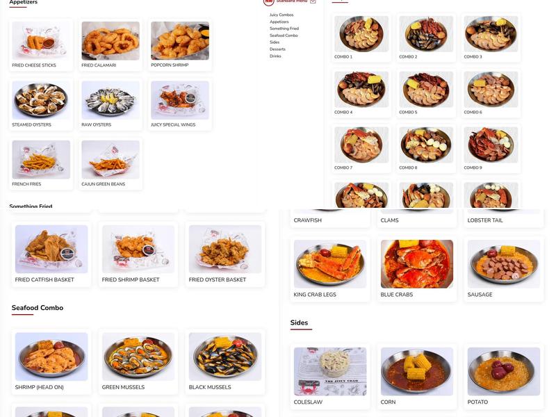 The Juicy Crab Austell Menu