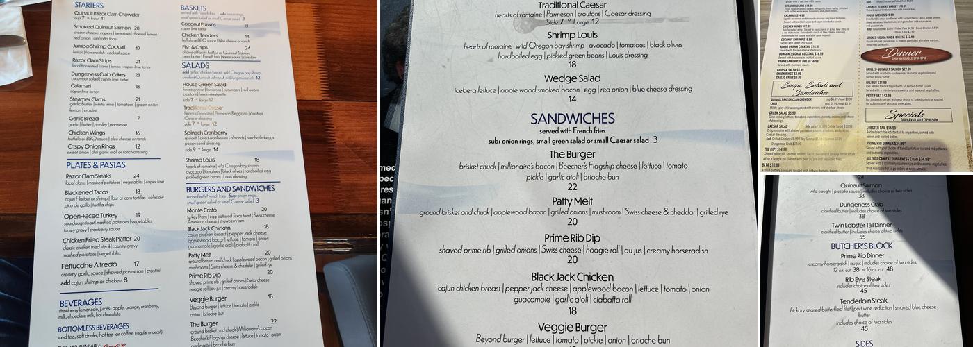 Emily's fine dining Menu