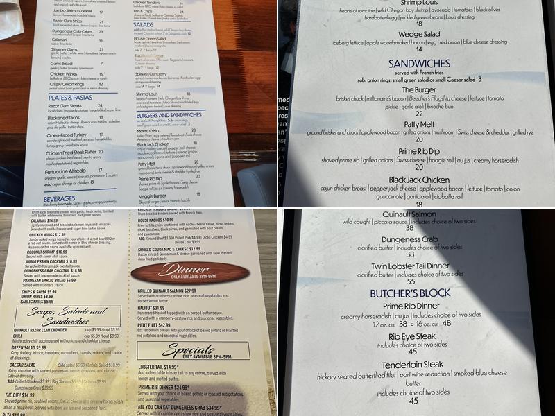 Emily's fine dining Menu