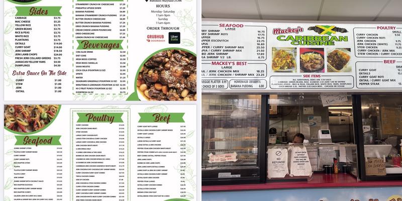 Mackey’s Caribbean Cuisine Menu