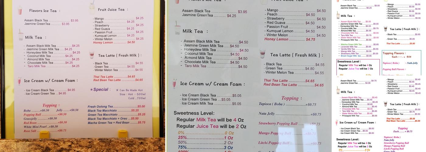 Yoyo Boba Teahouse Menu