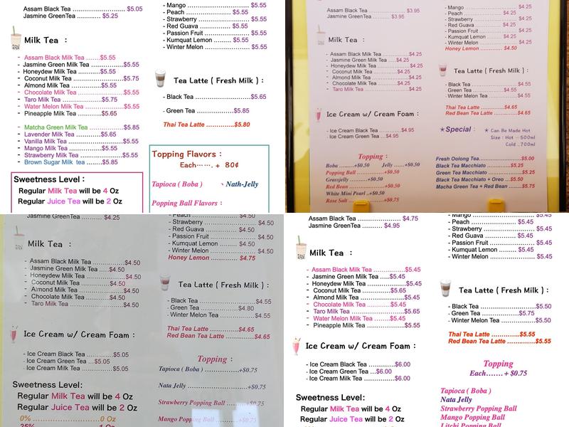 Yoyo Boba Teahouse Menu