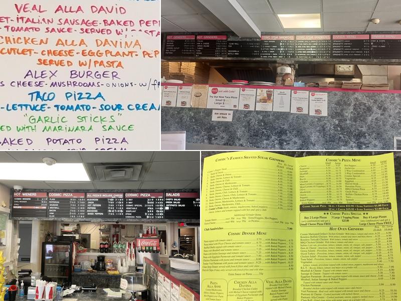 Cosmic Pizza Steak & Wieners Menu
