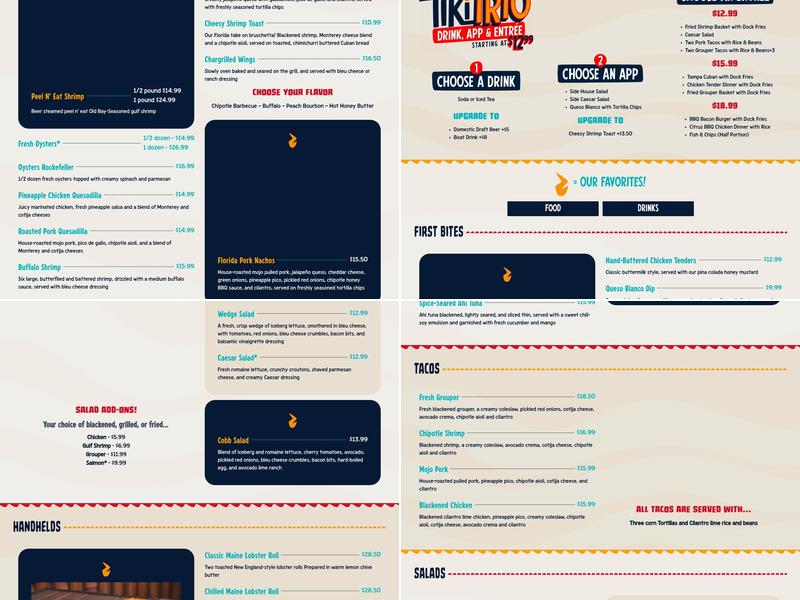 Tiki Docks Riverview Menu