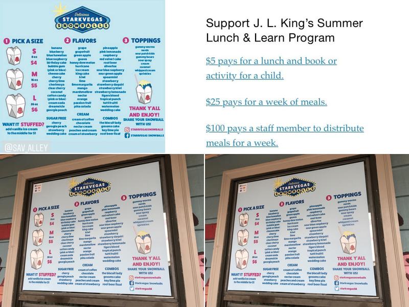 Starkvegas Snowballs Menu