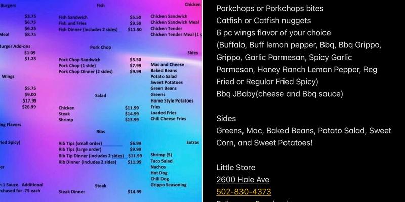 Meka's Little Place Menu