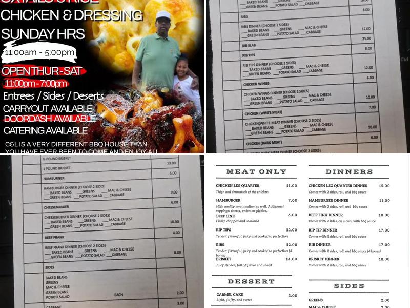 C&L Don't Need No Sauce BBQ Menu