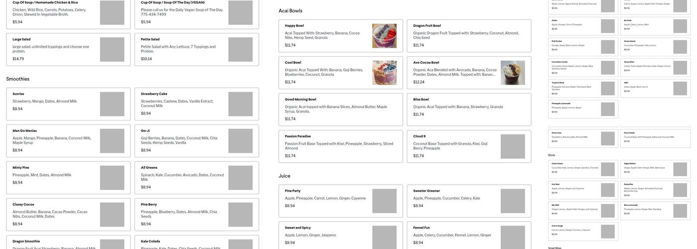 So Juicy- Juice & Salad Bar Menu