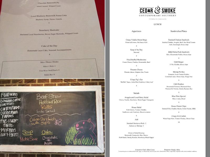 Cedar & Smoke Cigar Menu