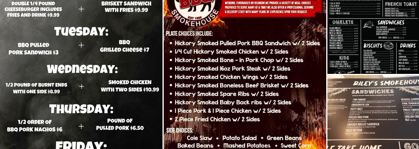 Riley's Smokehouse Menu