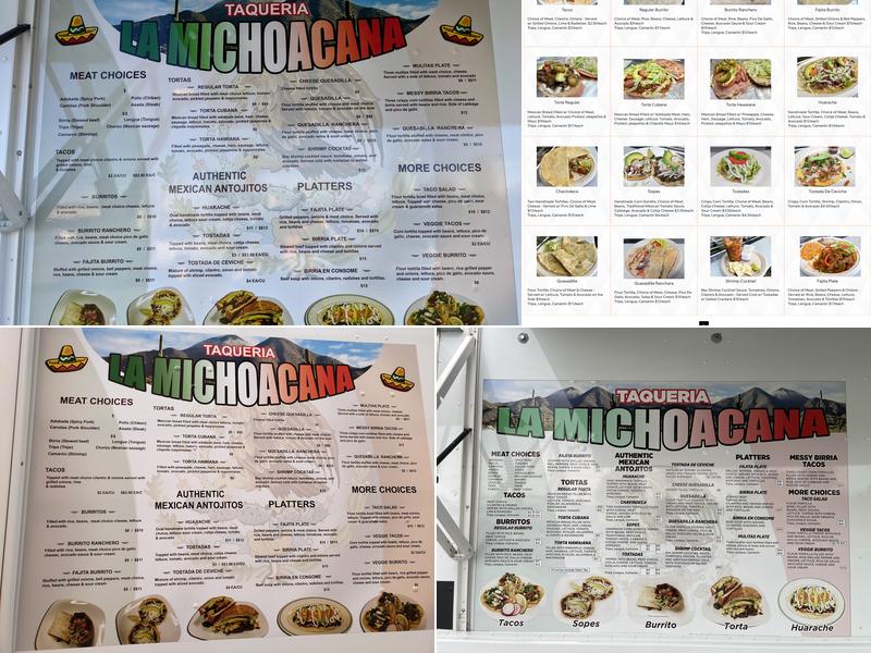 Taqueria La Michoacana Menu