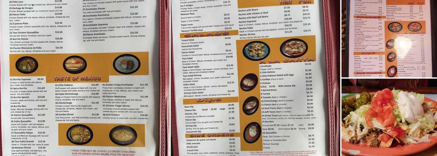 El Patron Menu