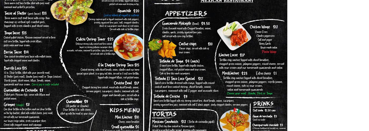 El Taco Loco Kerman Menu