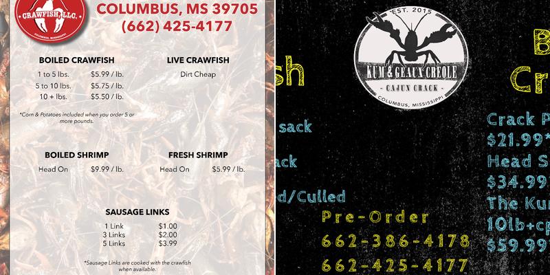 Kidd's Crawfish Menu