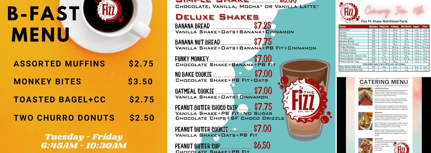 The Fizz Soda Shop & Eatery Menu