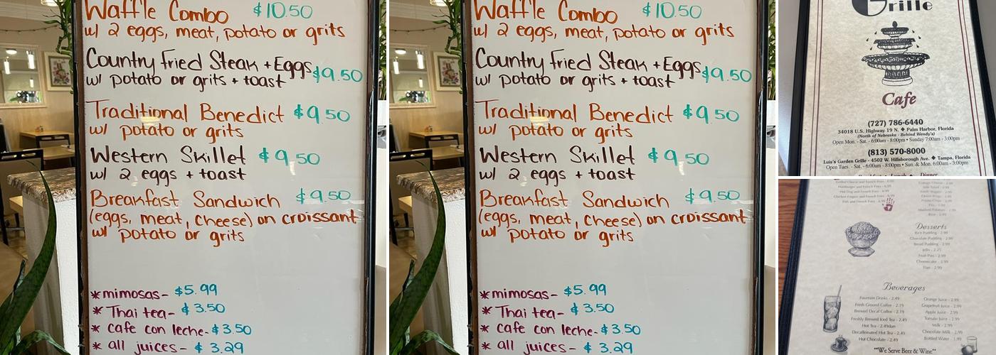 Luis's Garden Grill Menu