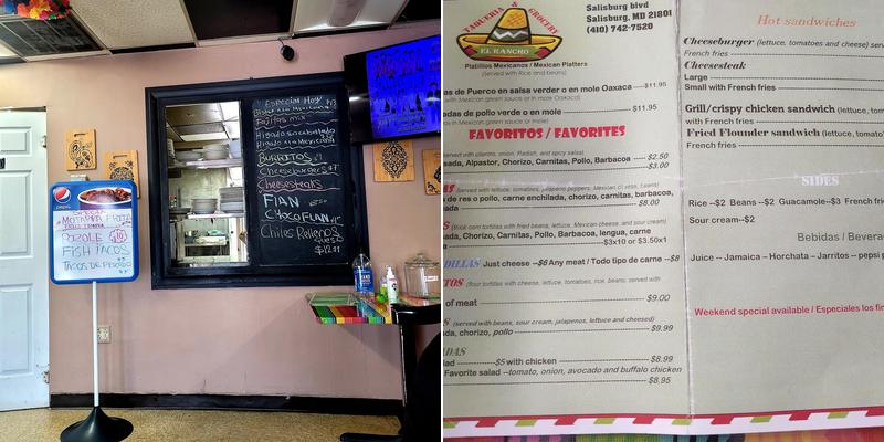 El Rancho Menu