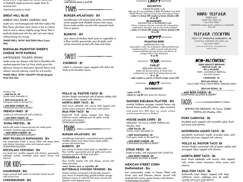 Medusa's Downtown Beer Garden Menu