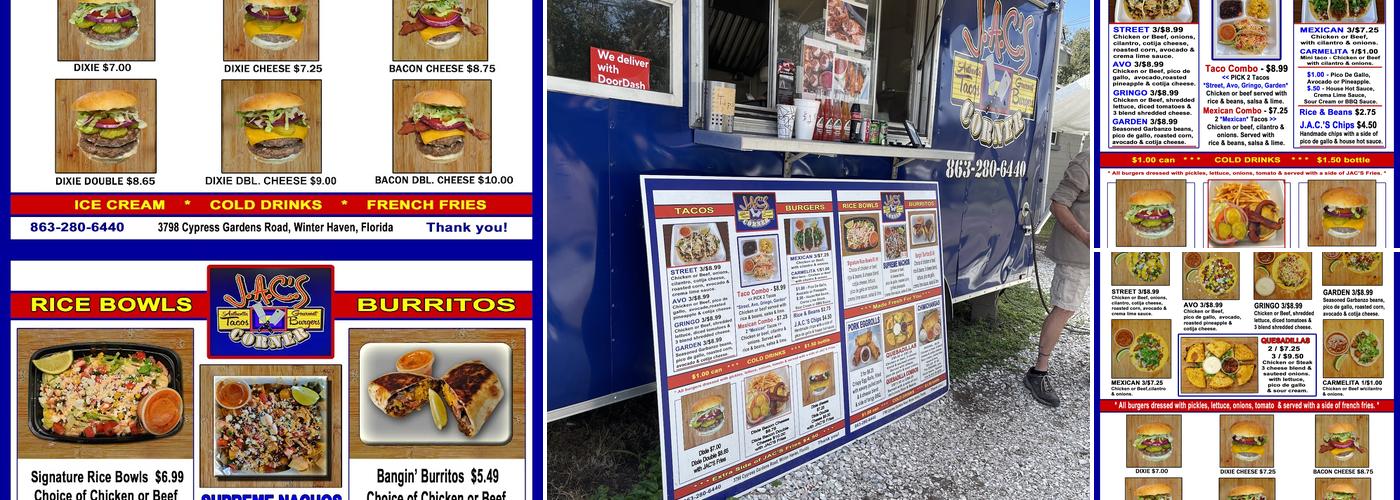 Jac's Corner Menu
