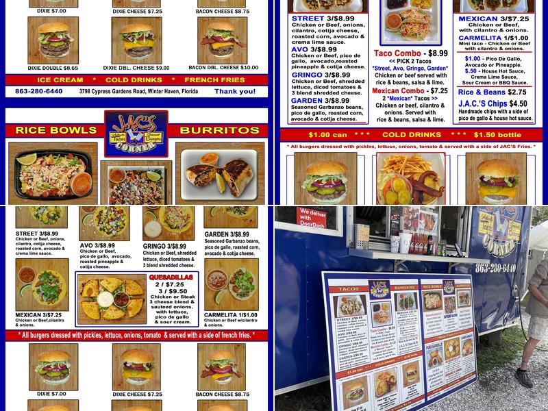 Jac's Corner Menu