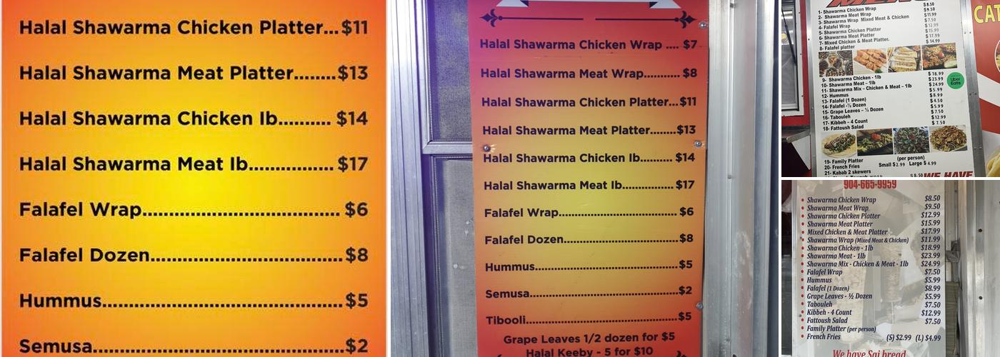 Shawarma Asham Menu