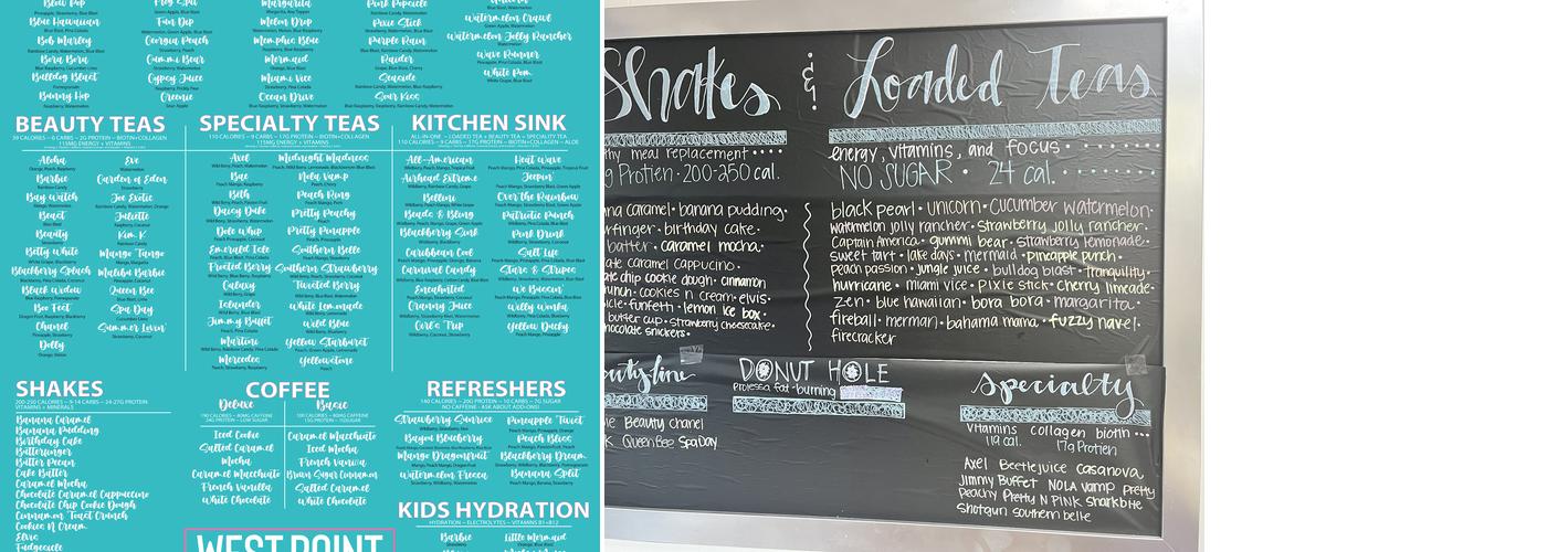 West Point Nutrition Menu
