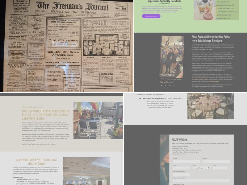 Irish Cultural Center Menu